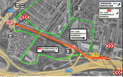 Afectacions viàries a la carretera C-58 per la construcció del carril bici